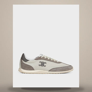 CELINE Triomphe Racer Low Lace-Up Sneakers - Nylon, Suede Calfskin, Calfskin Grau 364945257C.09GG 158502870 [P]