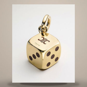 Celine Charm Triumph Dice - Enamel & Aluminum Gold / Dark Brown B102L2U54.GHT0 158502878 [P]