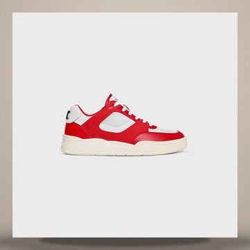 CELINE Trainer CT-09 Low Lace-Up Sneakers - Kalbsleder & Mesh Rot/Weiß 361564995C.27RW 158502888 [P]