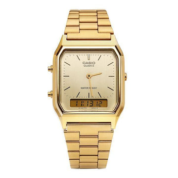 Casio AQ-230GA-9D Square Digital Analog Dual Time Metal Watch 40559342 [P]