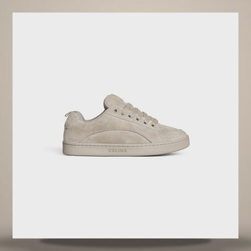 Celine Huntington Low Lace-Up Sneakers - Suede Calfskin & Mesh Grey 361015019C.02GR 158502903 [P]