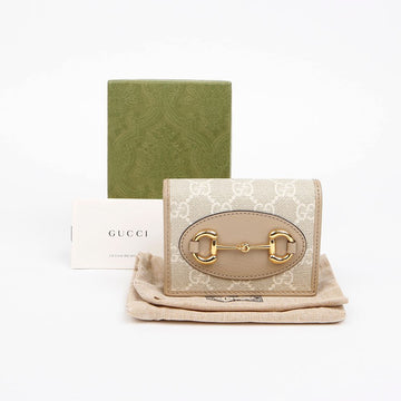 Gucci 1955 Horsebit GG Supreme Card Holder Beige 158407140 [P]