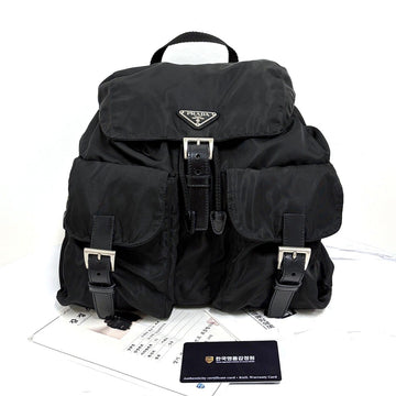 PRADA Dreieckslogo Nylon Rucksack Schwarz 158503001 [P]