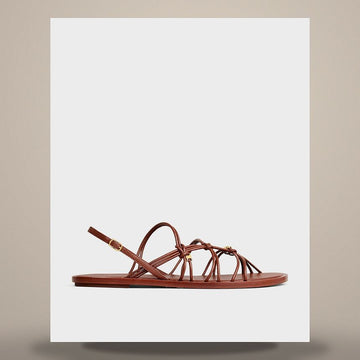 CELINE Knoten Trionph Flachsandalen - Ziegenleder Rot Holz 367915340C.19RW 158505979 [P]