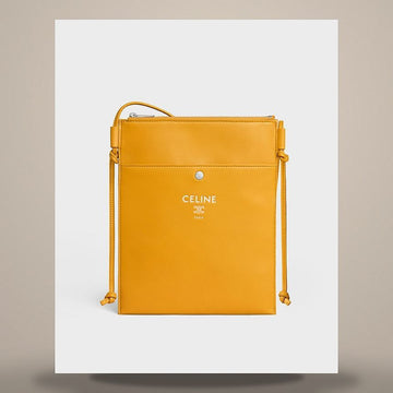 Celine Take Away Sharp Pouch - Soft Lambskin Marigold / White L103B2K05.GLK4 158503027 [P]