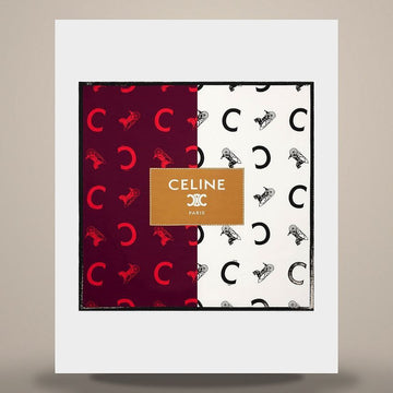 Celine Square - Silk Twill Burgundy/Ivory/Camel 2AW902R45.GGS8 158503045 [P]