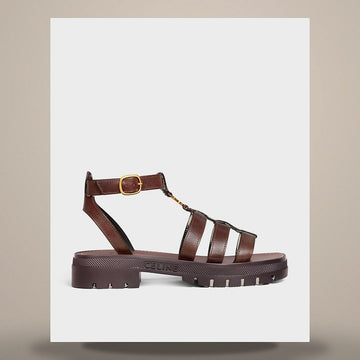 CELINE Klärä Triumph Gladiator Sandalen - Ziegenleder Dunkelbraun 352463778C.19DK 158503056 [P]
