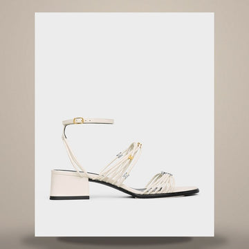 CELINE Clemence Heel Sandalen - Ziegenleder Chalk 367485340C.01CK 158505995 [P]