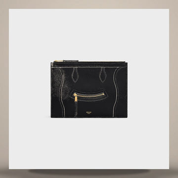 CELINE Medium Pouch - Glänzendes Kalbsleder Schwarz L100D2N92.38NO 158503090 [P]