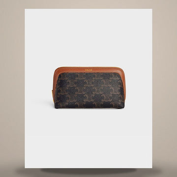 Celine Small Cosmetic Pouch - Triomphe Canvas & Calfskin 158503103 [P]
