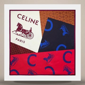 Celine Square - Silk Twill Tan/Red/Blue 2AW902Q32.GGN8 158503107 [P]