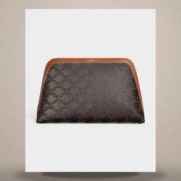 Celine Large Cosmetic Pouch - Triomphe Canvas & Calfskin 4M1642CZJ.04LU 158503108 [P]