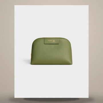 Celine Lipstick Cosmetic Pouch - Soft Calfskin Light Khaki / Sandcastle M100R3E07.GJS2 158503115 [P]
