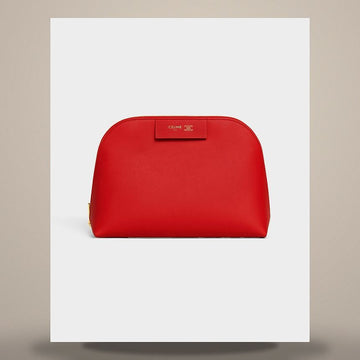 CELINE Mittelgroße Kosmetiktasche - weiches Kalbsleder ultra rot 158503120 [P]