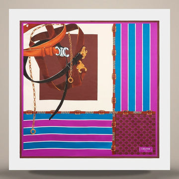 Celine Square - Silk Twill Burgundy/Blue/White 2AW902Q63.GGO9 158503125 [P]