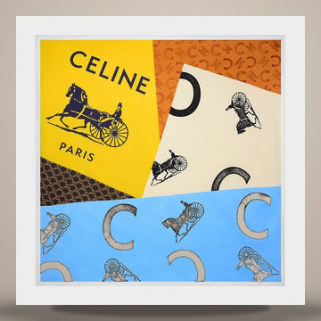 Celine Square - Silk Twill Blue/Cream/Yellow 2AW902Q32.GGO0 158503142 [P]