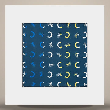 CELINE Bandana - Seidentwill Navy/Gelb/Blau 158503157 [P]