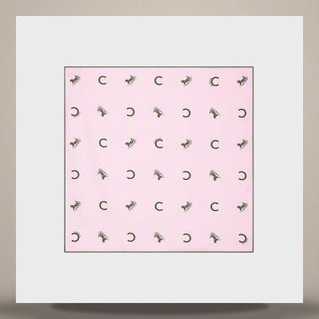 CELINE Bandana - Seidentwill Blütenrosa/Khaki 158503184 [P]