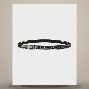 Celine Reversible Strap 18MM - Taurillon Leather & Crocodile Embossed Calfskin Black B10A73AS2.38NO 158503196 [P]