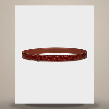 CELINE リバーシブルストラップ 25 MM - トレージャーレザー & クロコダイルエンボスカーフスキン 158503201 [P]