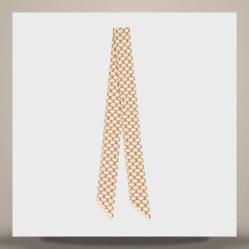 Celine Mini Triomphe Silk Twill Scarf Vanilla/Caramel 2AWV70F24.GBP7 158503234 [P]