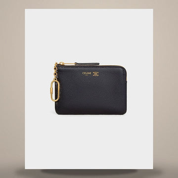 CELINE Triomphe Stempel Münz Geldbörse - Kalbsleder Schwarz / Ultra Blau L100K2O54.GFS3 158505091 [P]