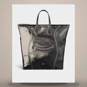 CELINE Vertikale Kabas Reisetasche - glänzendes Kalbsleder schwarz L102A3300.38SI 158505120 [P]