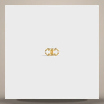 Celine Myion Triomphe Diamond Studs - Yellow Gold & White Diamond 46Y156GYD.37YW 158505138 [P]