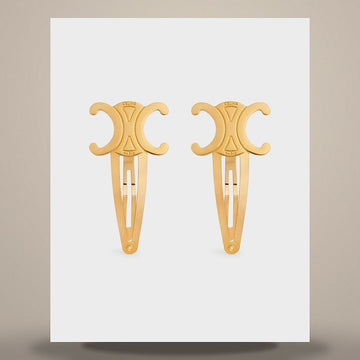 LOUIS VUITTON Snap-Haarclip-Set 2 Stück - Goldene Oberfläche Messing & Stahl 46Z656BSL.35OR 158505171 [P]