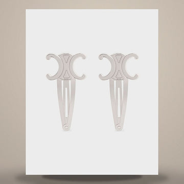 LOUIS VUITTON Snap-Haarclip-Set 2 Stück - Rhodium-Finish Messing & Stahl Silber 46Z656SLB.36SI 158505174 [P]