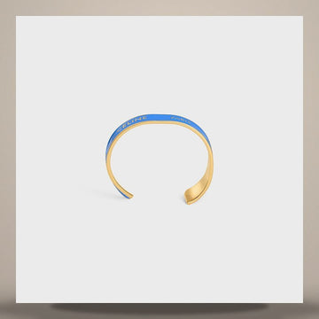 Celine Ribbon Small Cuff - Enamel & Gold Finish Brass Sky Blue / Gold B107C3F68.GJZ1 158505223 [P]