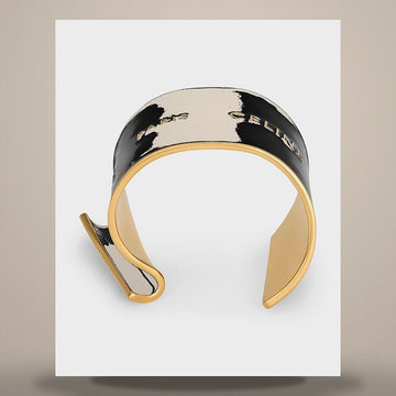 Celine Large Ribbon Cuff - Enamel & Gold Finish Brass Black / Gold B107A3F66.38DK 158505225 [P]