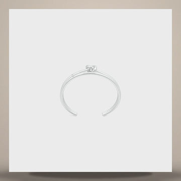 Celine Note Double Cuff - Rhodium Finish Brass Silver 461FV6SBR.36SI 158505227 [P]