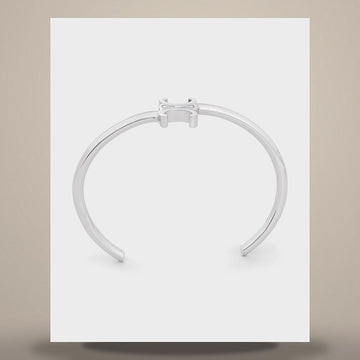 Celine Asymmetrical Cuff - Rhodium Finish Brass Silver 460PQ6BRA.36SI 158505230 [P]