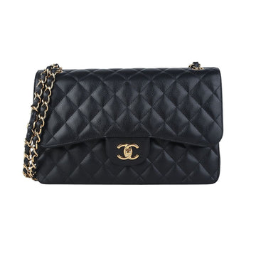 CHANEL Caviar Classic 2.55 Gold Large Jumbo Flap Shoulder Bag A58600 158505298 [P]