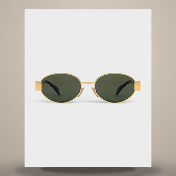 Celine Triomphe 01 Sunglasses - Metal Gold / Green 4S235CMLB.35SG 158505328 [P]