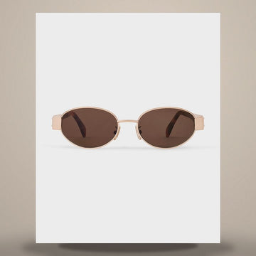 CELINE Triomphe 01 Sonnenbrille - Metall Roségold / Braun 4S235CMLB.35RB 158505344 [P]