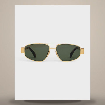 Celine Triomphe 03 Sunglasses - Metal Gold / Green 4S281CMLB.35SG 158505443 [P]