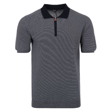 KITON UMK0939 NAVY Strickkragen Farb-Polo Kurzarm T-Shirt 141057843 [P]