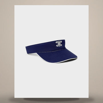 LOUIS VUITTON Triomphe Visor - gewaschenes Baumwoll-Gabardin Navy / Weiß AA0II234X.07MW 158505535 [P]