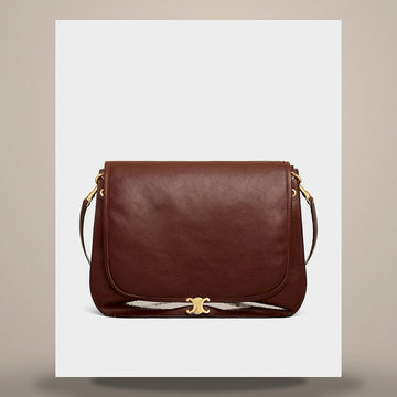 Celine Soft Triomphe Versace - Suede Shiny Lambskin Deep Brown 123632T88.28BK 158505537 [P]
