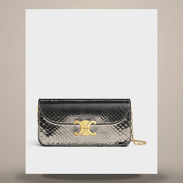Celine Small Chain Triomphe - Python Black L106X4L81.38NO 158505564 [P]