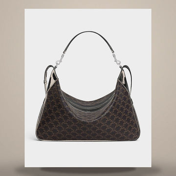 CELINE Large Romy - Triomphe Canvas & Calfskin Schwarz 111772FT8.38SI 158505599 [P]