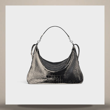 CELINE Large Strap Romy - Krokodil-Prägung Rehhaut Schwarz 111773GJ2.38SI 158505597 [P]