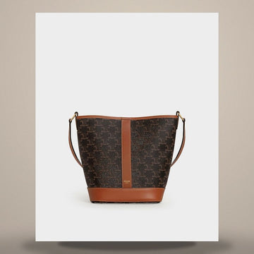 Celine Small Bucket - Triomphe Canvas & Calfskin 158505618 [P]
