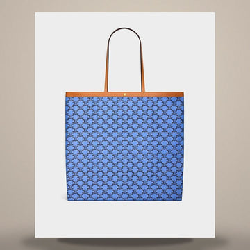 CELINE Große flache Shopper - Triomphe Canvas Blau / Schwarz 123842O90.07AI 158505624 [P]