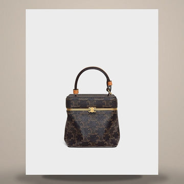 CELINE キューブ - トリオンフ キャンバス & ナチュラル カーフスキン 124232L52.03MI 158505630 [P]