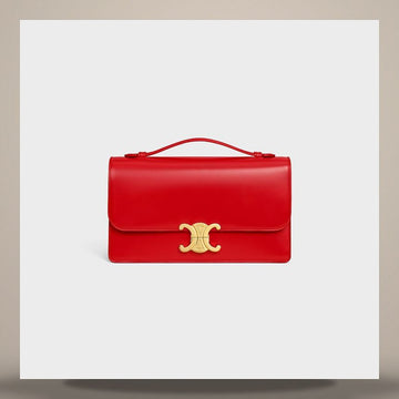 Celine Medium Triomphe Portfolio - Shiny Calfskin Ultra Red L102U3D82.27AG 158505659 [P]