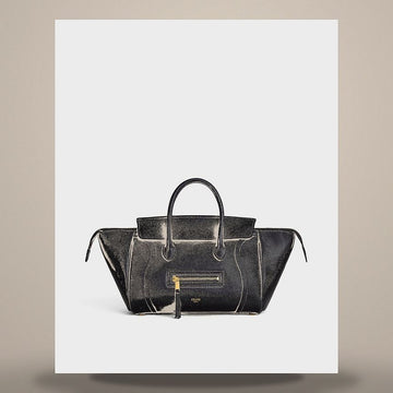 CELINE Kleine Luggage - Supple Shiny Lambskin Schwarz 124213GW2.38NO 158505670 [P]