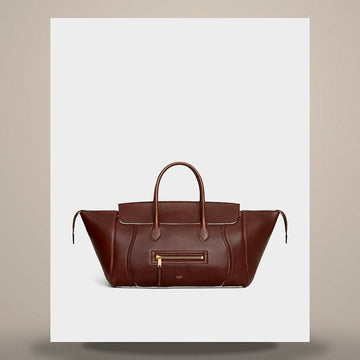 Celine Luggage - Supple Shiny Lambskin Deep Brown 158505686 [P]